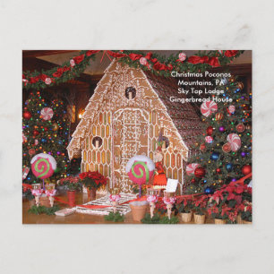 Julbergen Poconos, PA Himlar Top Lodge Helg Vykort