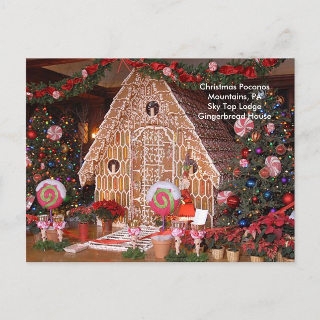 Julbergen Poconos, PA Himmel Top Lodge Helg Vykort (Framsida)