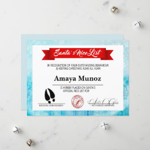 Julbergen Santa's Nice List-Helgdag Card Julkort