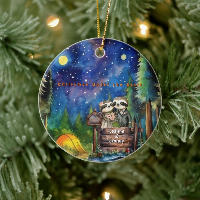 Julberget Vattenfärg Nylostat par Julgransprydnad Keramik (Träd)