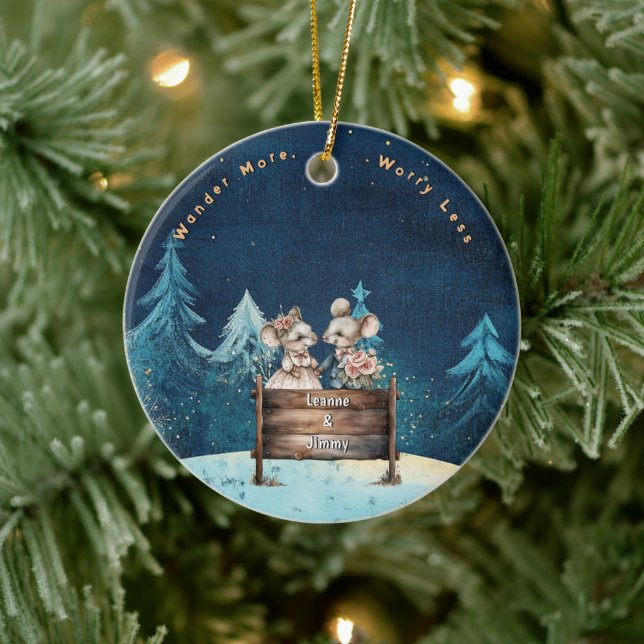 Julberget Vattenfärg Nylostat par Julgransprydnad Keramik (Träd)