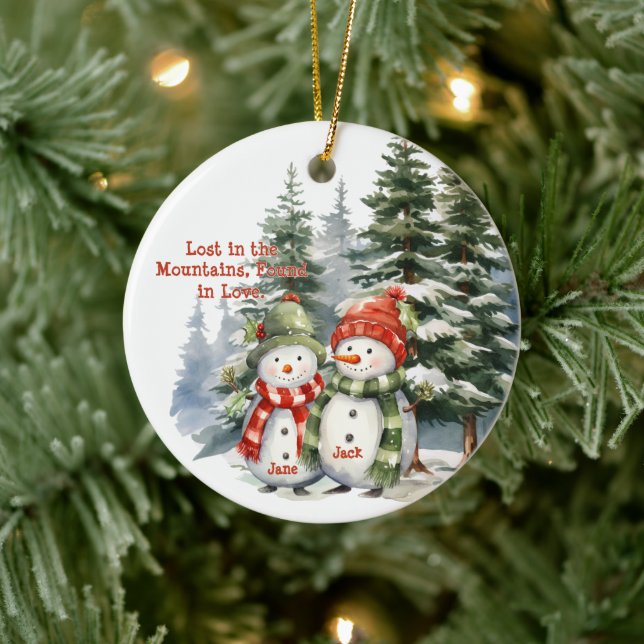 Julberget Vattenfärg Nylostat par Julgransprydnad Keramik (Träd)