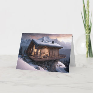 Julbergsskåp i Snöflingor Helgkort