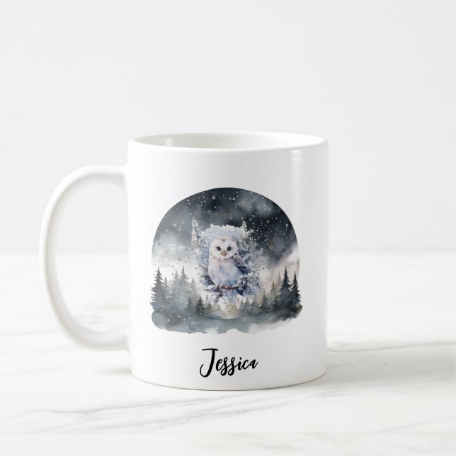 Julbergsskogen Äventyr Uggla Art Kaffemugg (Vänster)
