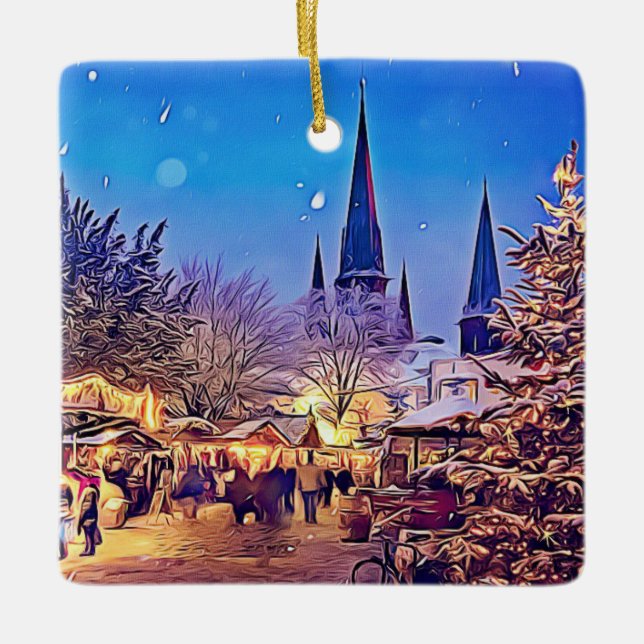 Julberry Go Round och den tyska kyrkan Julgransprydnad Keramik (Framsida)