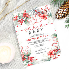 Julberry Santa Baby Shower-inbjudan Inbjudningar