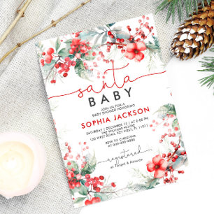 Julberry Santa Baby Shower-inbjudan Inbjudningar