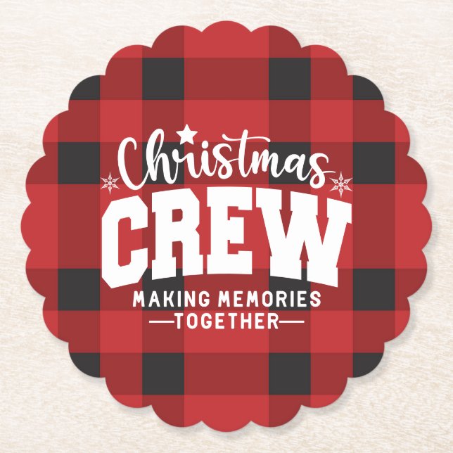 Julbesättning Scalloped Underlägg Papper (Framsida)