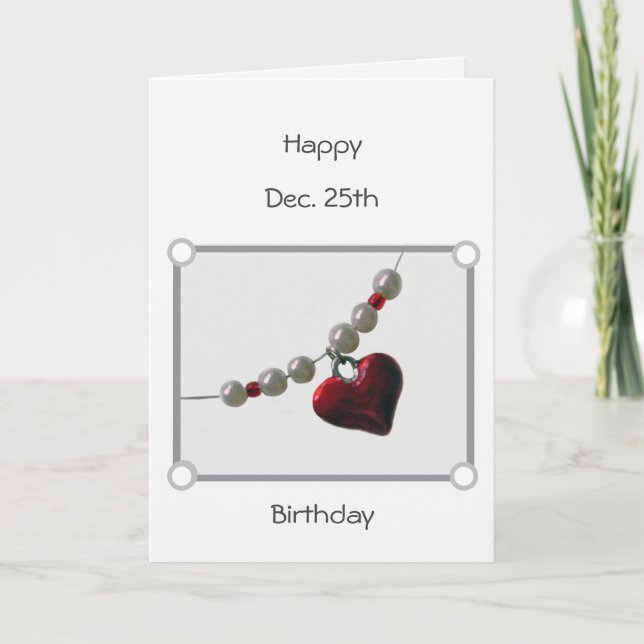 Julbeslag Heart-Helgdag kort (Framsida)