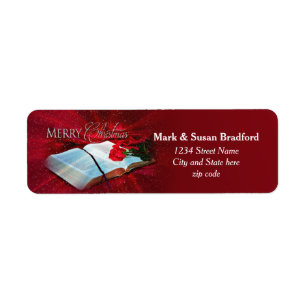 Julbibel Christian Return Labels (Röda/Snö) Returadress Etikett