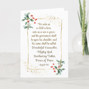 Julbibel Isaiah 9:6 Underbar rådgivare Helgkort