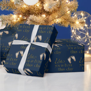 Julbibel Verse på Blue Presentpapper