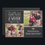 Julbibel Verse Typography Helgdag Photo<br><div class="desc">Christian jul Verse Typography Helgdag Photo Magnetic Card på en faux chalkboard-bakgrund. Vi har lagt till Luke 2:11 på helgdag-kretskortets bakgrund i en festlig typografi, med plats för fyra foton! Enkel att anpassa med text, typsnitt och färg. Skapat av Zazzle pro designer BK Thompson © only for Kate's Creations; kontakta...</div>