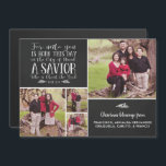 Julbibel Verse Typography Helgdag Photo<br><div class="desc">Christian jul Verse Typography Helgdag Photo Magnetic Card på en faux chalkboard-bakgrund. Vi har lagt till Luke 2:11 på helgdag-kretskortets bakgrund i en festlig typografi, med plats för fyra foton! Enkel att anpassa med text, typsnitt och färg. Skapat av Zazzle pro designer BK Thompson © only for Kate's Creations; kontakta...</div>