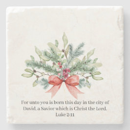 Julbibel Verse Watercolor Greenery Helgdag Stenunderlägg