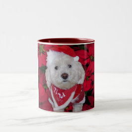 JulBichon Frise hund Två-Tonad Mugg