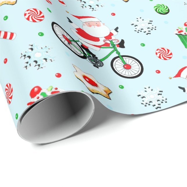 julbike Riding Presentpapper (Rullad Hörn)