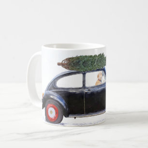 Julbil med hund kaffemugg