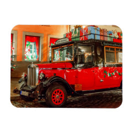 Julbil med presenter magnet