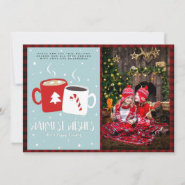 Julbild Buffalo-rut Modern folkkonst Varm choklad Kort