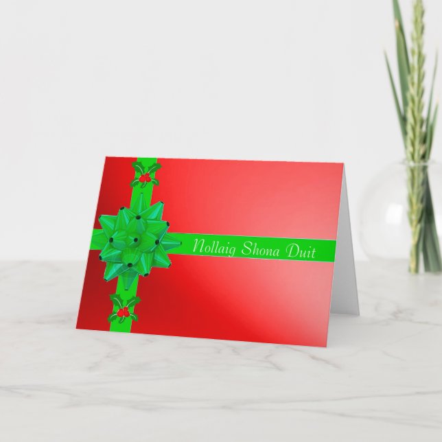 Julbild för det irländska julhälsningskortet helgkort (Framsida)