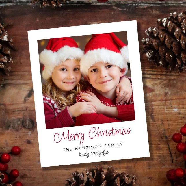 Julbild kort semesterkort (Add a personal touch to your holiday wishes by featuring your favorite family photo)
