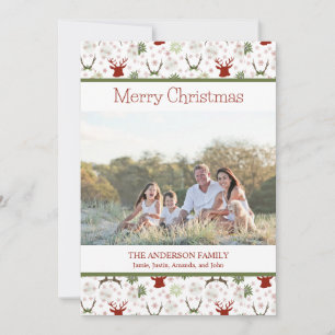 Julbild med hjortmönster julkort