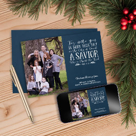Julbild med kristen julvers typografi julkort