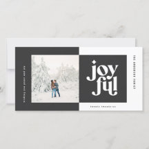 Julbild modern glädjefull typografi svart