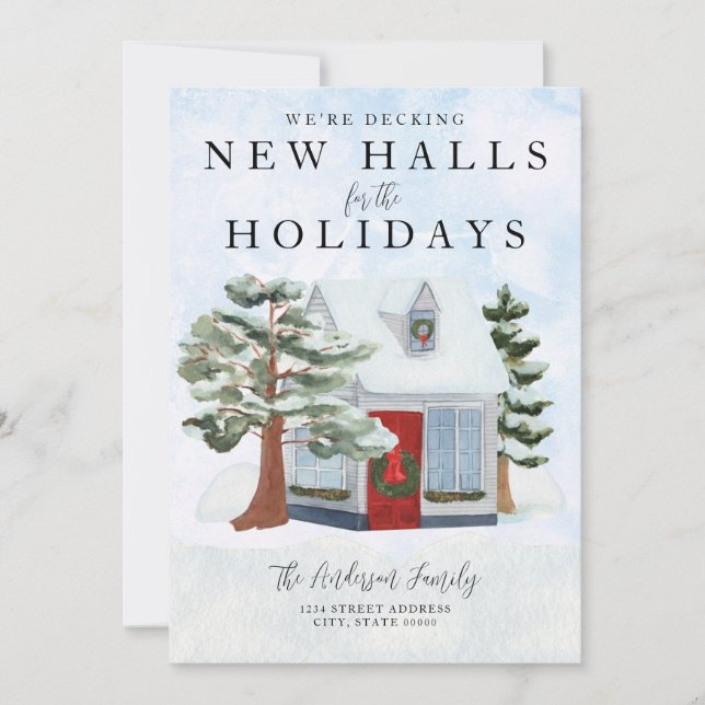 Julbild på Dekoration av Nya Hallar Julkort (Framsida)