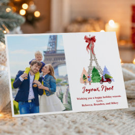 Julbild på Eiffeltornet i Paris Julkort