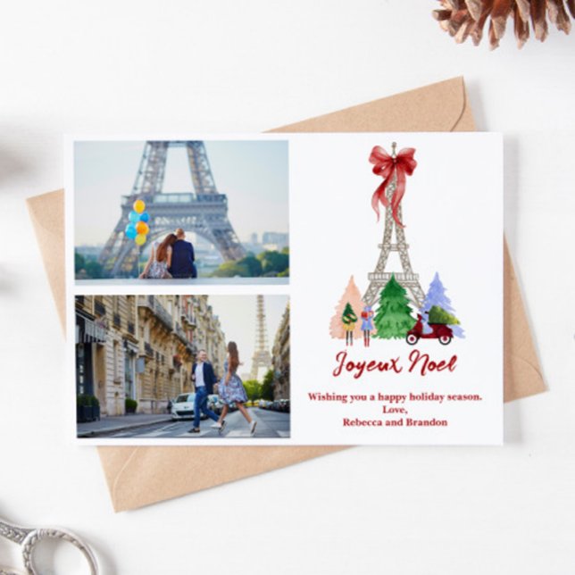 Julbild på Eiffeltornet i Paris Julkort (Skapare uppladdad)