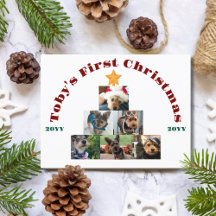 Julbild på hund första julen, Träd, Husdjur, Perso