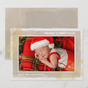 Julbild Pines för julfirande och nyfödd fotobud Julkort