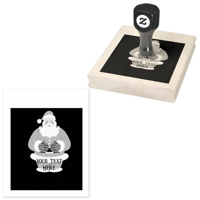 Julbild Text Wood Art Rubber Frimärke Stämpel (Stämplad)