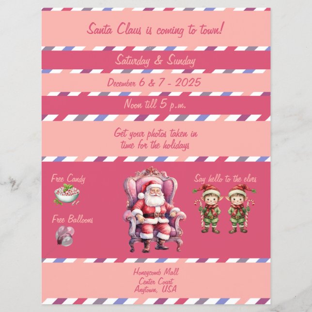 Julbilder Med Tomte I Köpcentret Flyer (Framsidan)