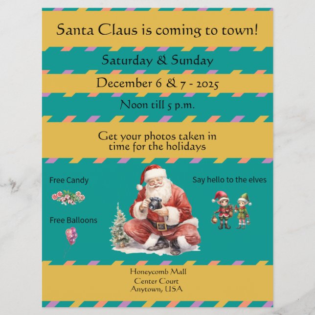 Julbilder Med Tomte I Köpcentret Flyer (Framsidan)