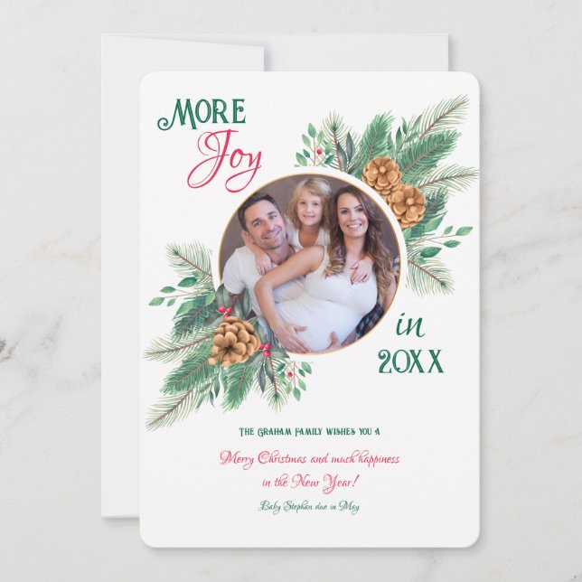 Julbildskort för graviditetsannonsering julkort (Framsida)