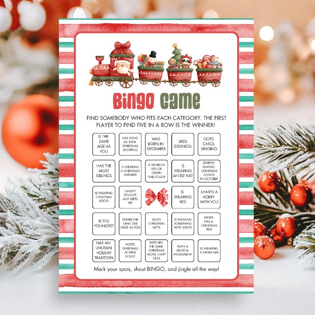 Julbingo spel julkort (Christmas Game Card)
