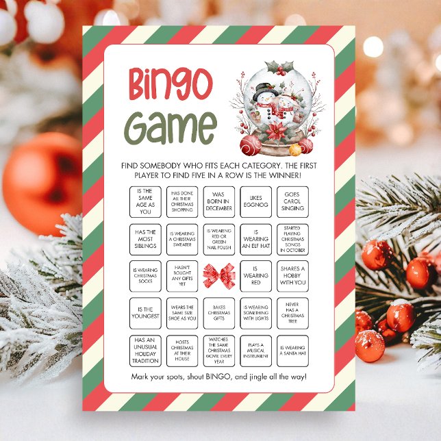 Julbingo spel julkort (Bingo Christmas Game Card)