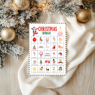 Julbingokort Barnjulspelsaktivitet Reklamblad