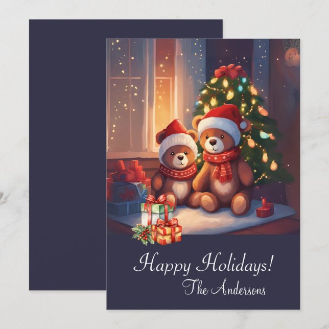 Julbjörn 10, Glad helg, julkort Inbjudningar (Fram/baksida)