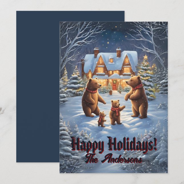 Julbjörn 12, Glad helg, julkort Inbjudningar (Fram/baksida)