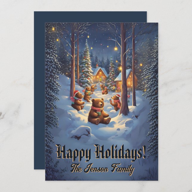 Julbjörn 13, Glad helg, julkort Inbjudningar (Fram/baksida)