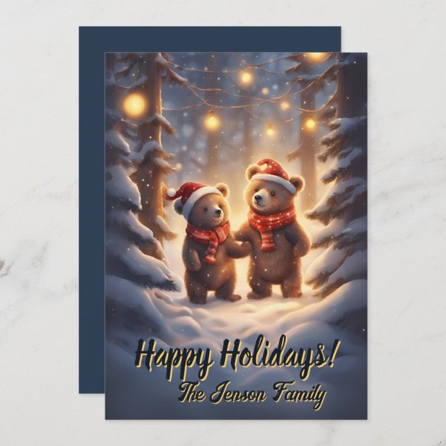 Julbjörn 14, Glad helg, julkort Inbjudningar (Fram/baksida)