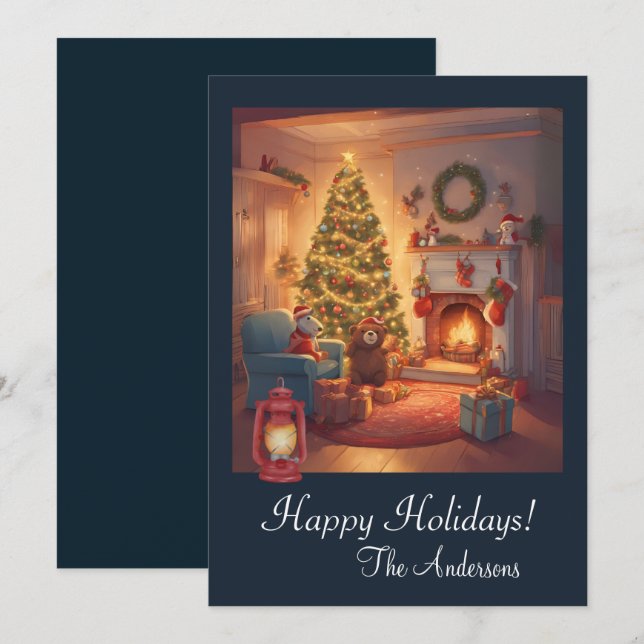 Julbjörn 9, Glad helg, julkort Inbjudningar (Fram/baksida)