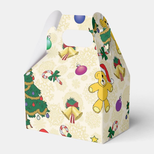Julbjörn, klockor och träd presentaskar (Framsidan Sidan)