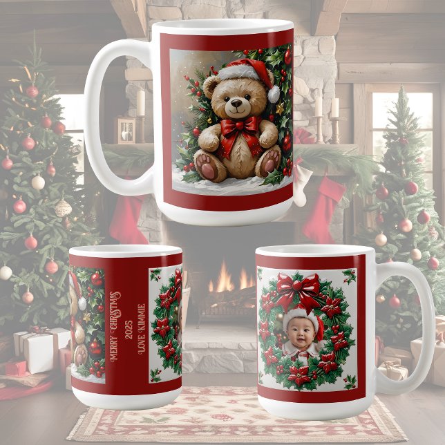 Julbjörn med järnekristaller kaffemugg (Skapare uppladdad)