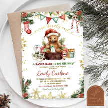 Julbjörn Santa Pojke Baby Shower