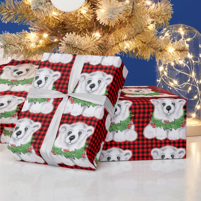 Julbjörn unge, polar av brödbär, brödsäd presentpapper (Helgdagar)